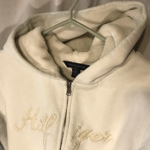 🎉2/$20 Tommy Hilfiger Fur Lined Zip Up Sweater Hoodie Warm Zipper Sweatshirt - Picture 8 of 16